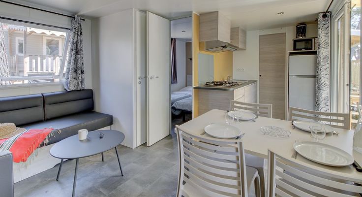 Les Sablines mobil-home Premuim salon